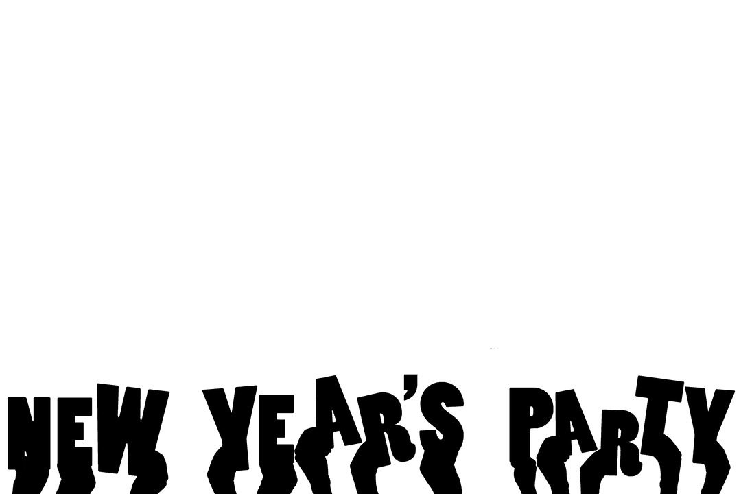 Silhouette Hands Holding New Year's Party Text Transparent Style