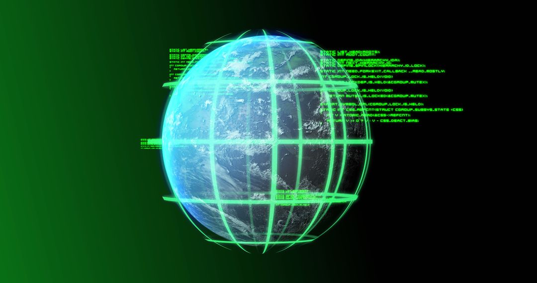 Digital globe with network connections and data streams
