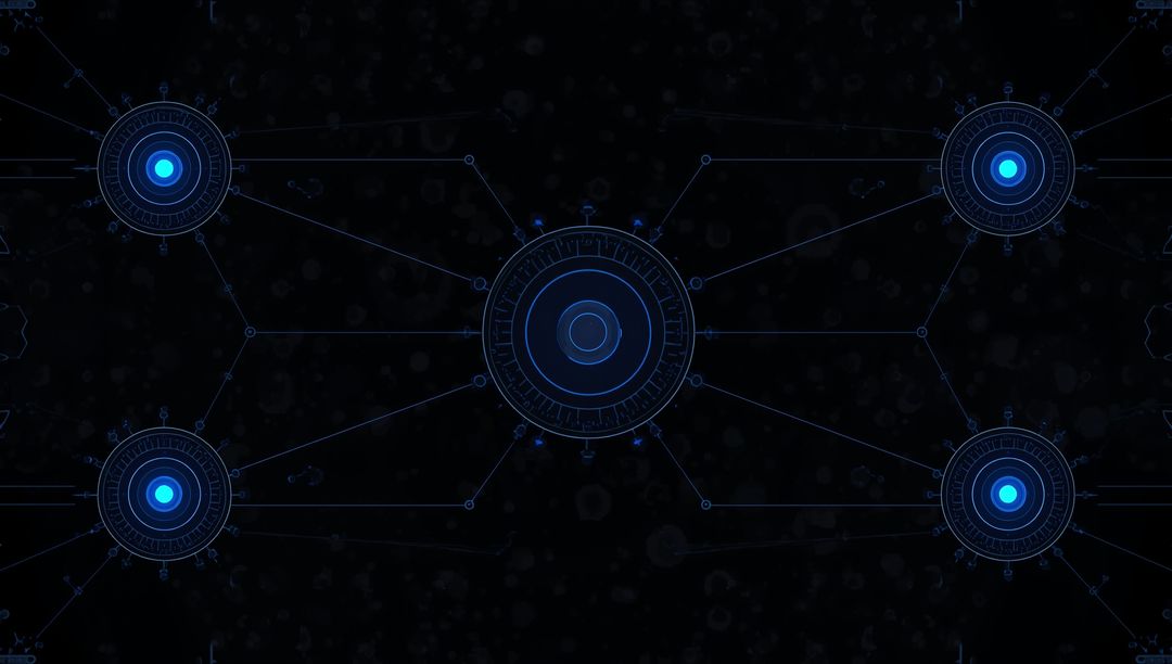 Futuristic Blue Node Network Interface Design