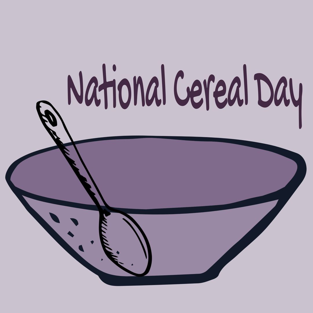 National Cereal Day Bowl Illustration Celebrates Breakfast Staple