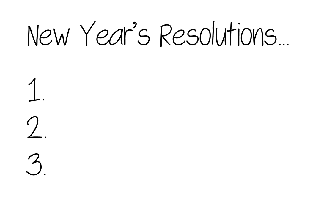 New Year Resolutions Text on Transparent Background