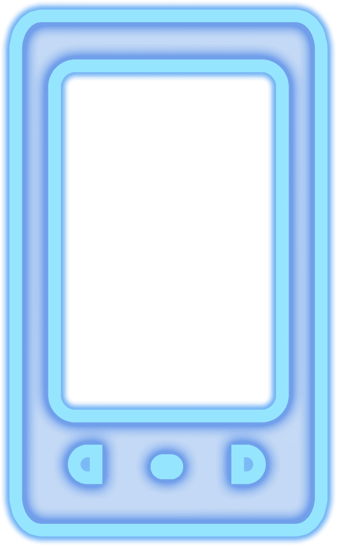 Blue Transparent Vector Mobile Phone Icon Simple Design