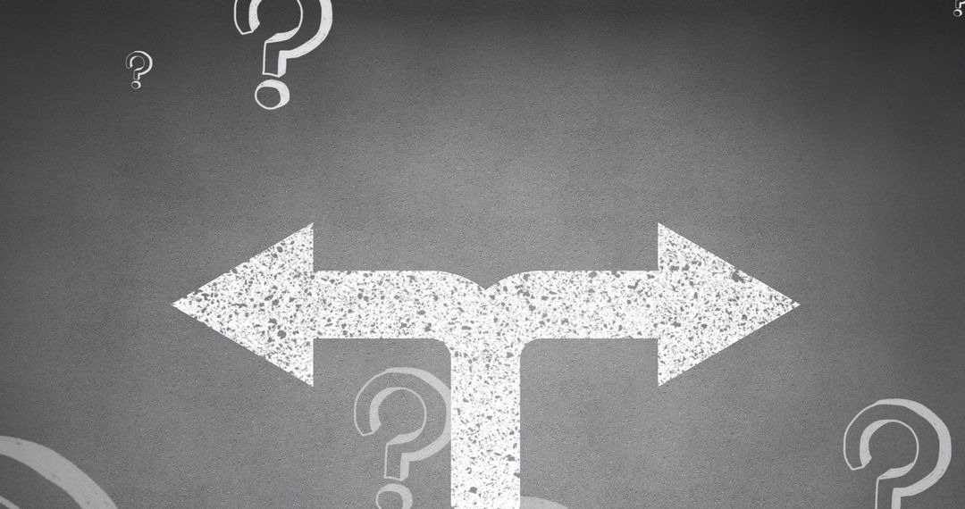 Decision Making Concept with Arrows and Question Marks