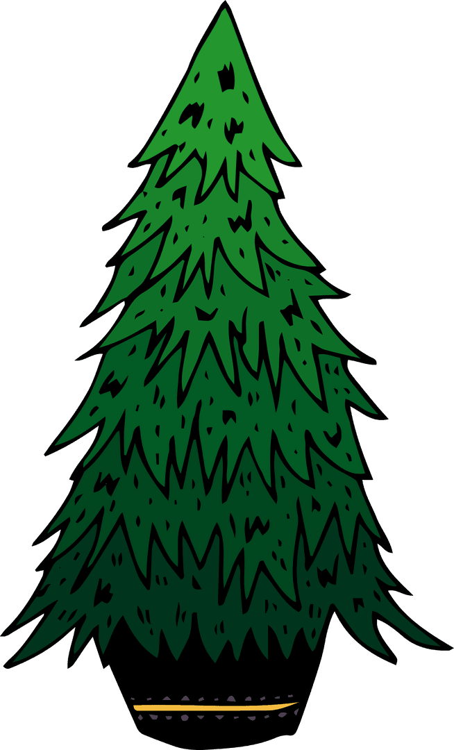 Decorative Transparent Evergreen Tree Illustration