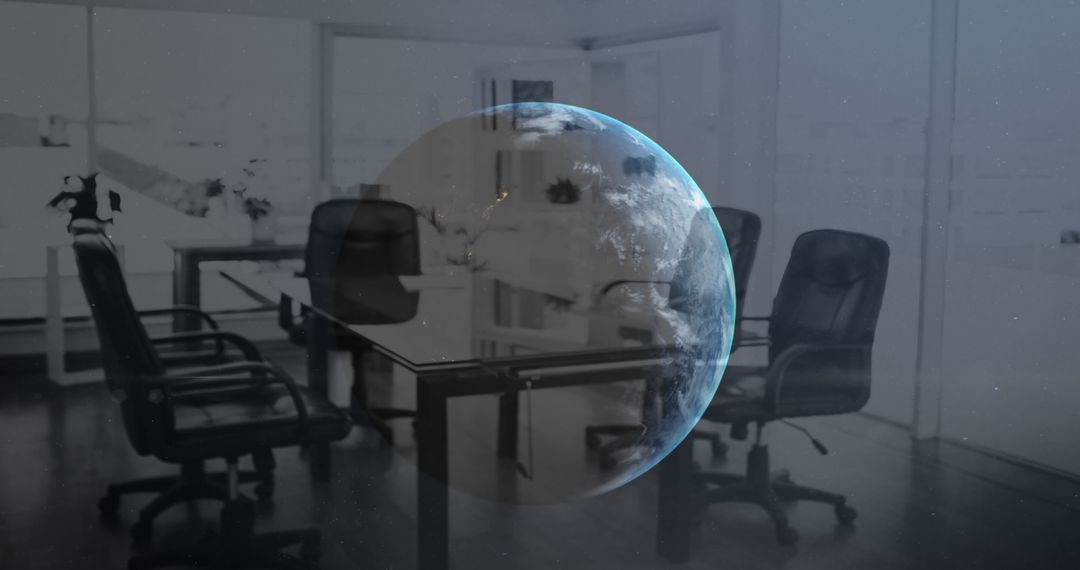 Global Business Concepts with Earth and Empty Office