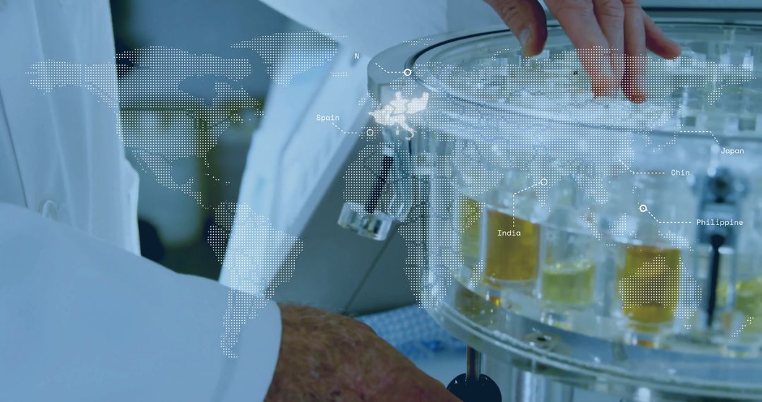 Scientist Adjusting Reactor in High-Tech Laboratory