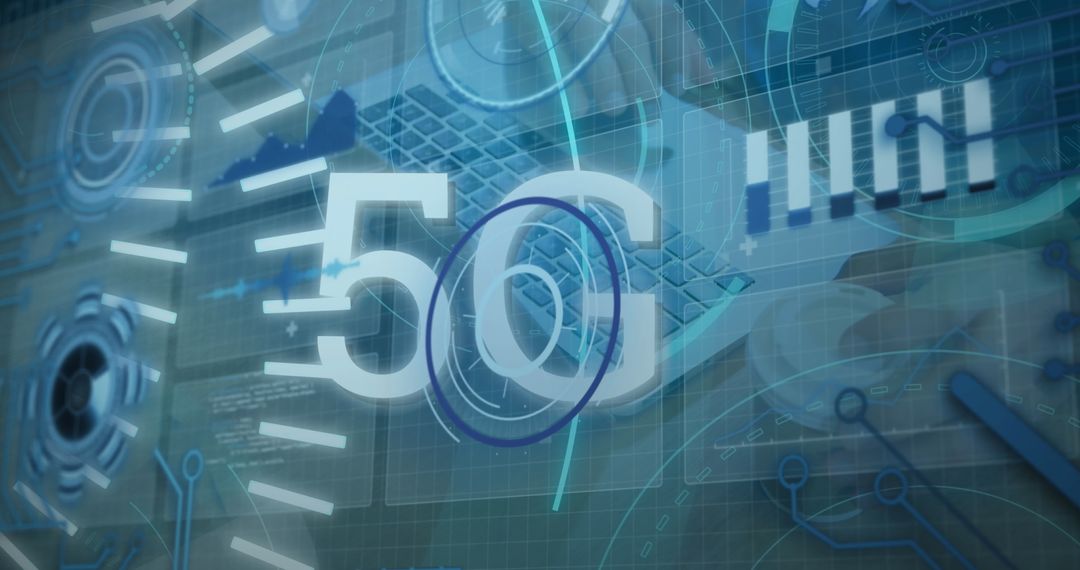 Conceptual 5G Technology and Data Processing Visual