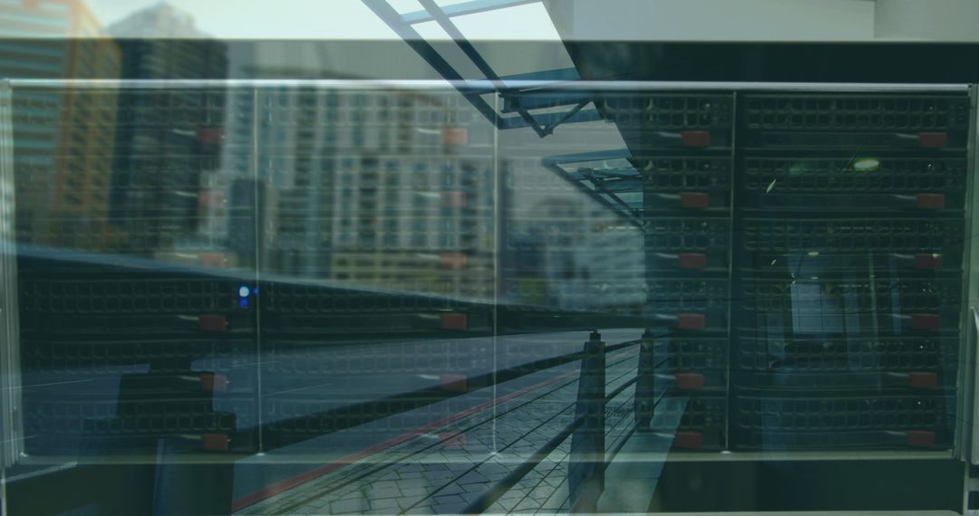 Digital Servers Collaborate with Urban Cityscape