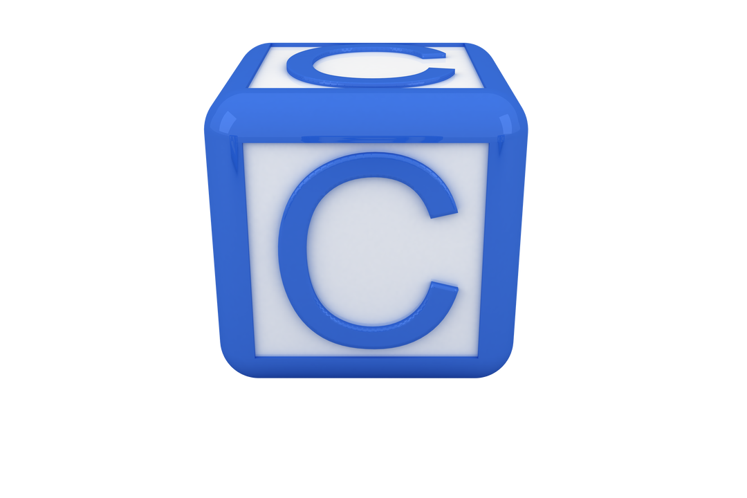 Blue and White Cube with Letter C on Transparent Background - Download Free Stock Images Pikwizard.com