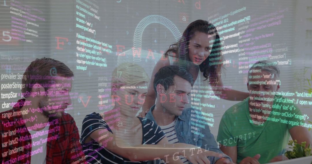 Diverse Business Team Collaborating on Cyber Security