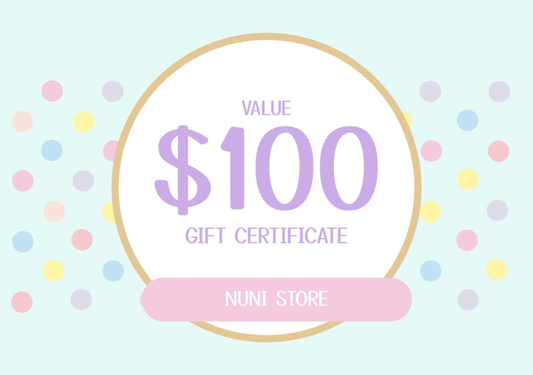 $100 Gift Certificate with Pastel Dots Background - Download Free Stock Templates Pikwizard.com