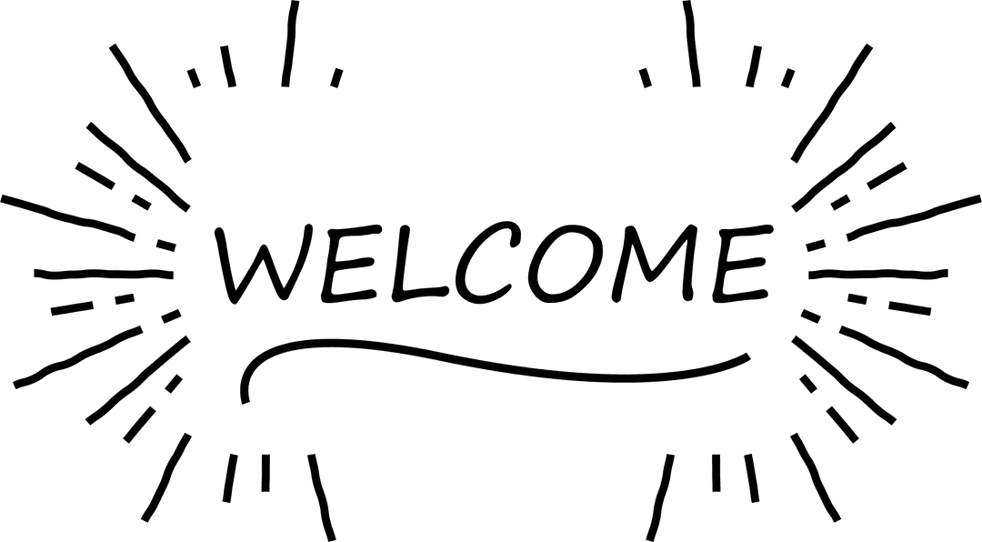 Elegant Welcome Text on Transparent Background Illustration