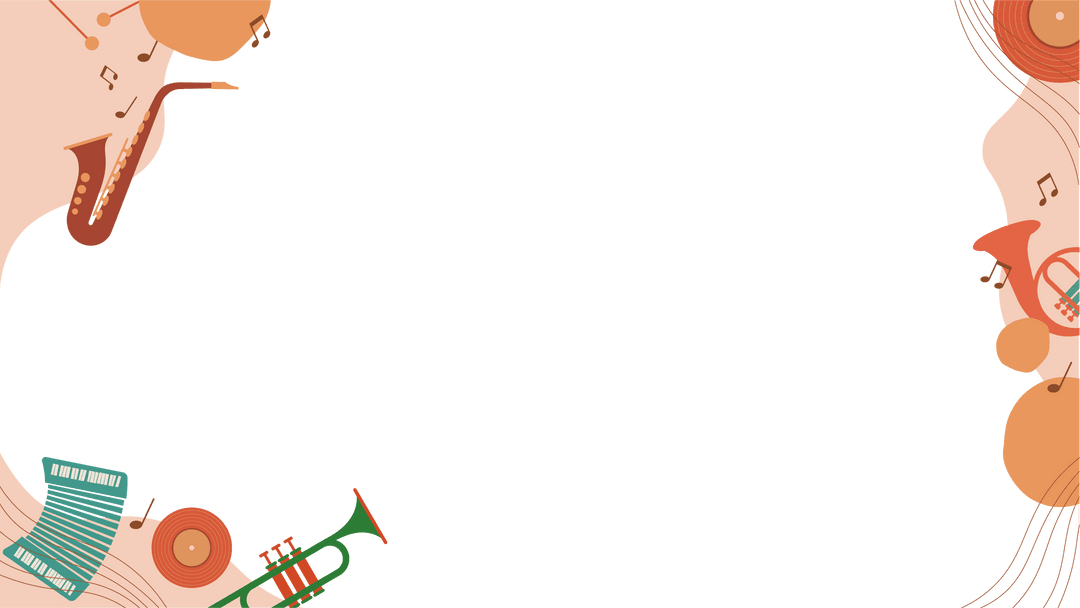 transparent music-themed border with instruments and notes - Download Free Stock Images Pikwizard.com