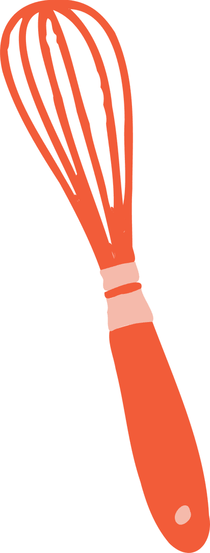 Floating Transparent Whisk with Red Handle and Pink Band