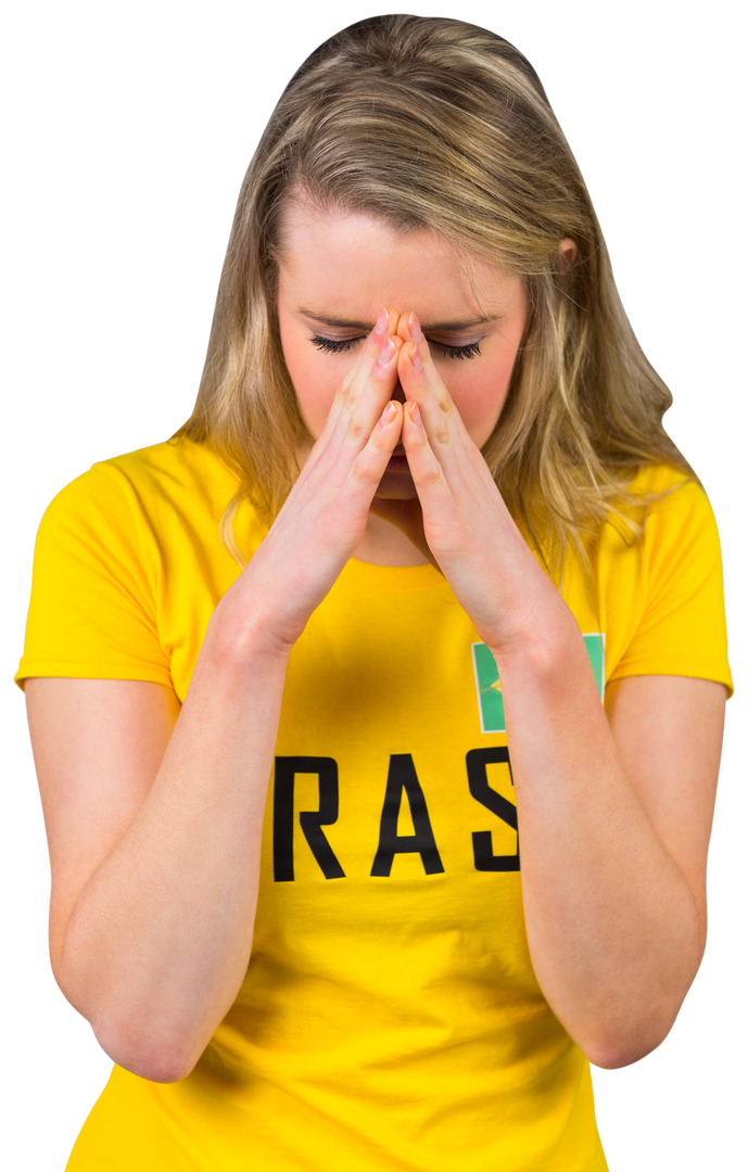 Transparent Nervous Football Fan Wearing Brazil T-Shirt - Download Free Stock Images Pikwizard.com