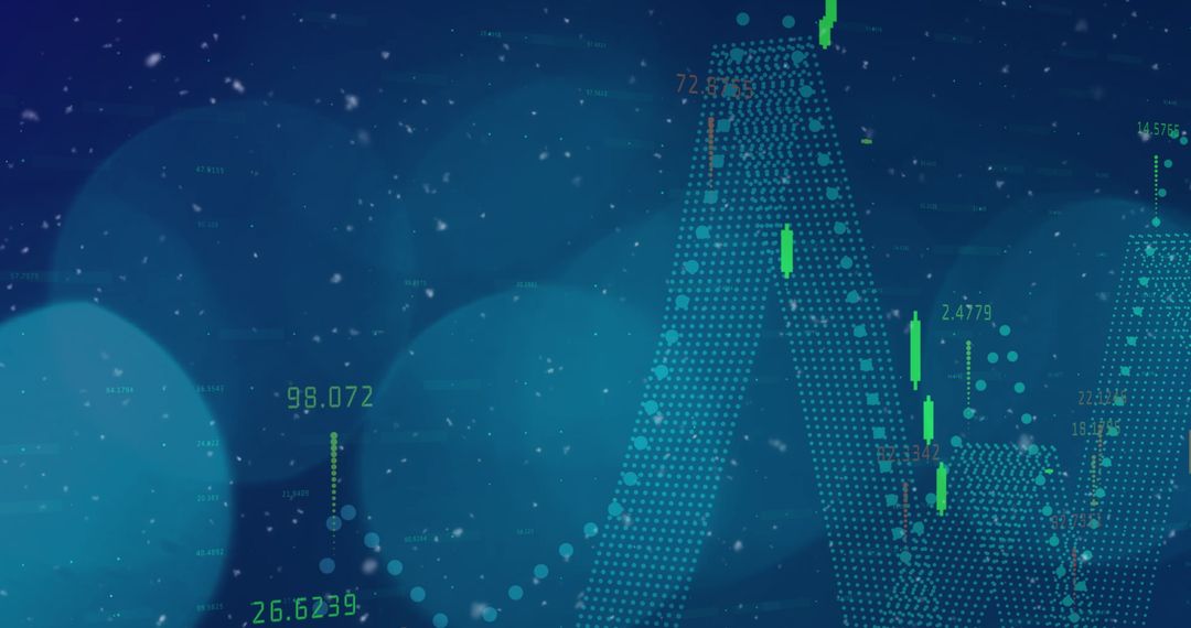 Futuristic Business Graph with Fluctuating Data Overlay
