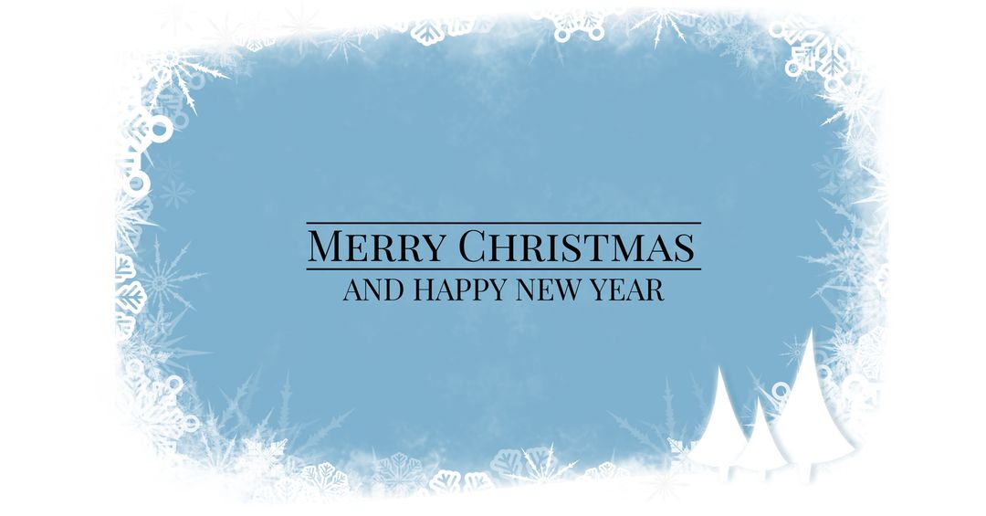 Elegant Frost Border Christmas and New Year Greeting Card
