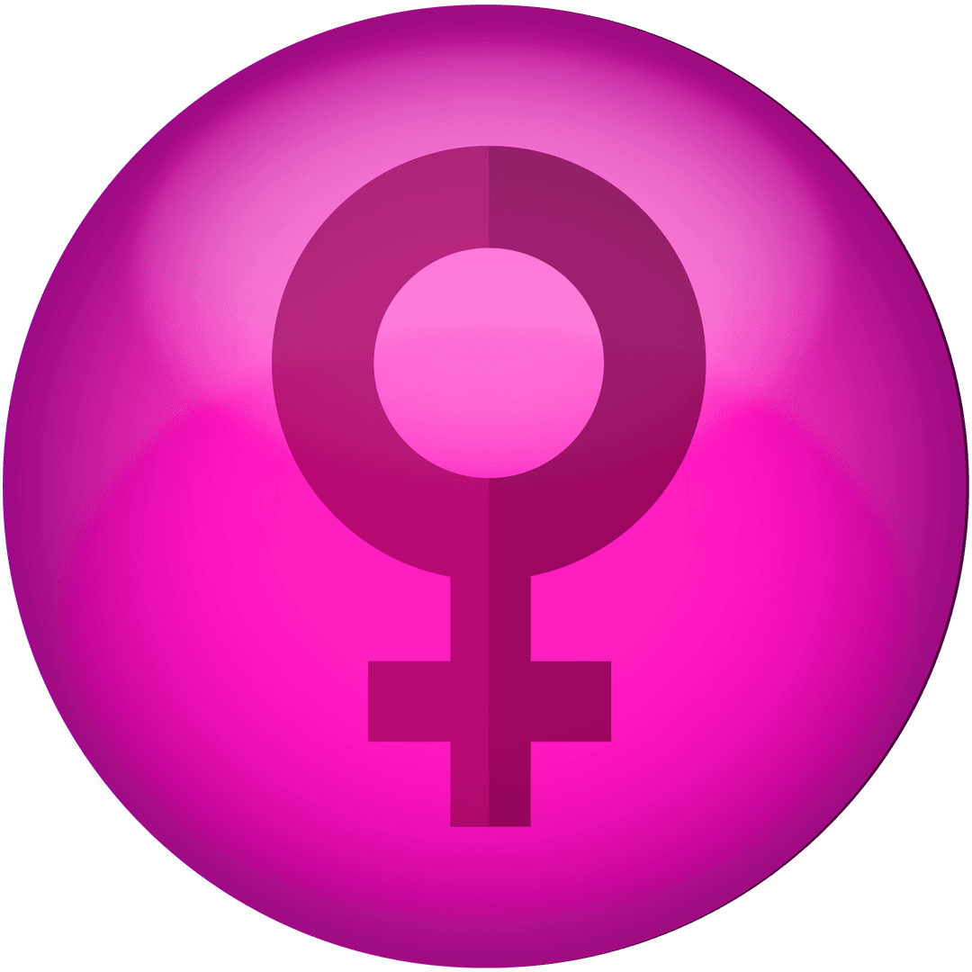 Femininity Symbol on Vibrant Pink Transparent Sphere for Pride
