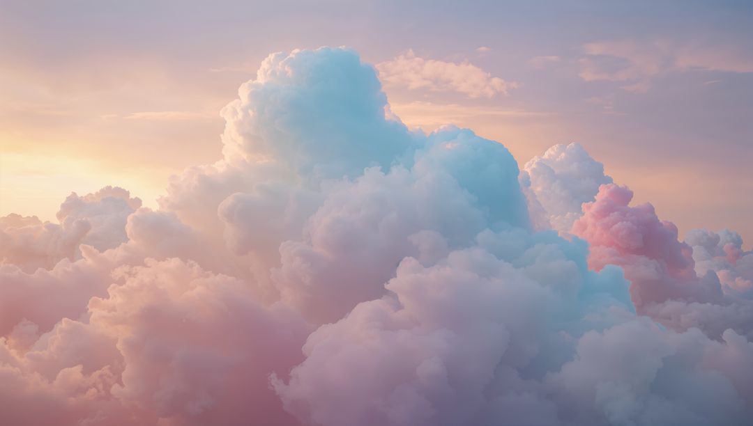 Ethereal Pastel Clouds at Golden Hour Sky