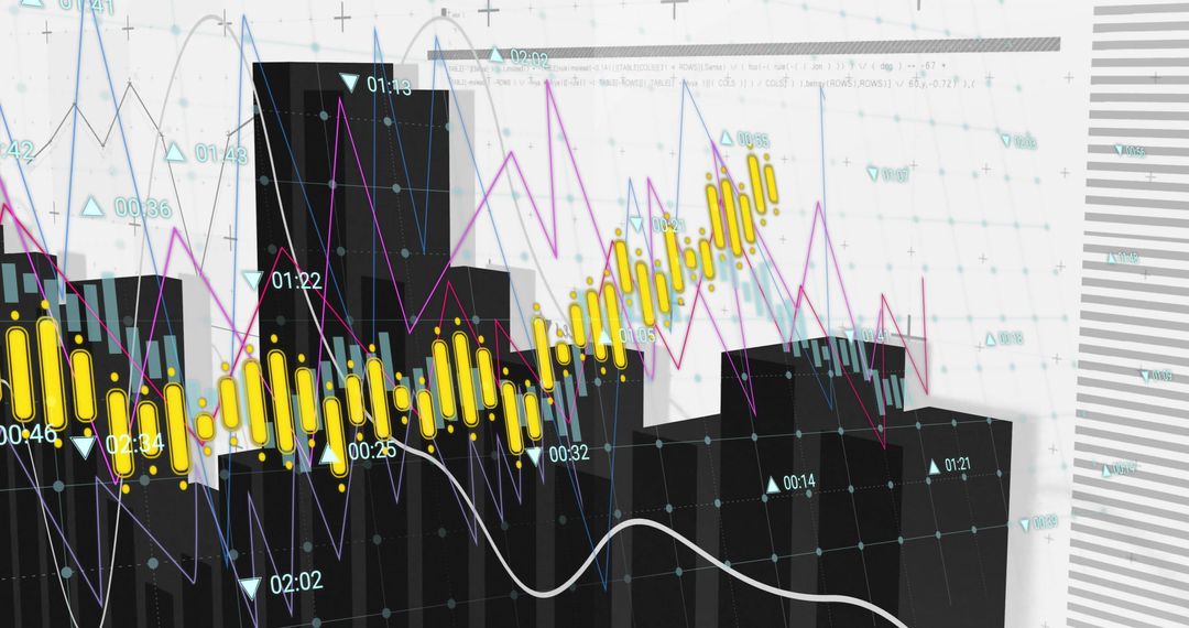 Technology Interface with Business Data Analysis Charts