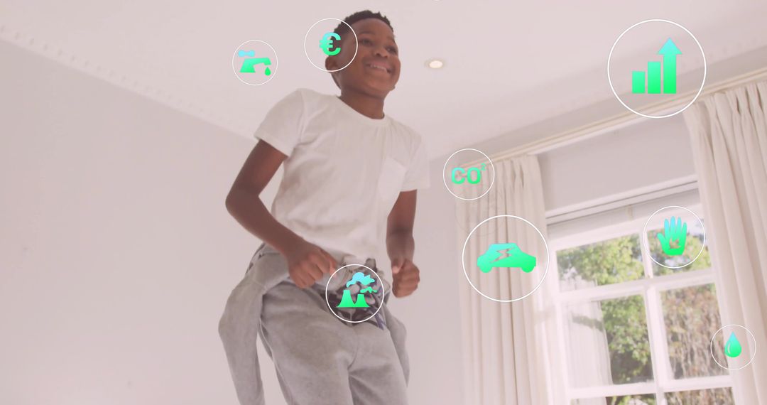 Child Engaging with Augmented Reality Educational Interface at Home