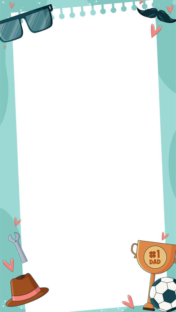 Fathers Day Transparent Frame With Accessories and Tools Illustration