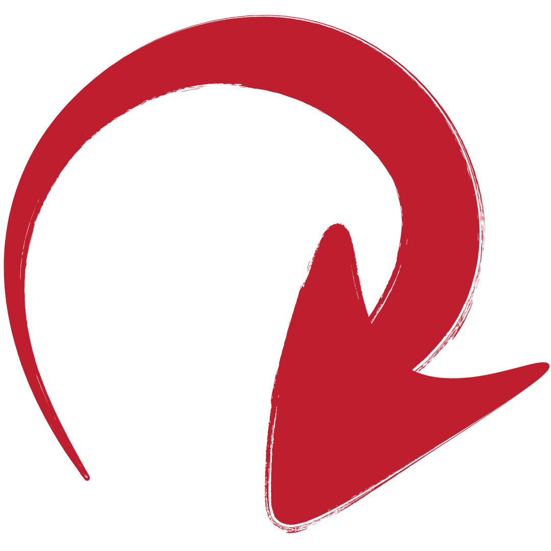 Spiral Red Arrow Vector on Transparent Background
