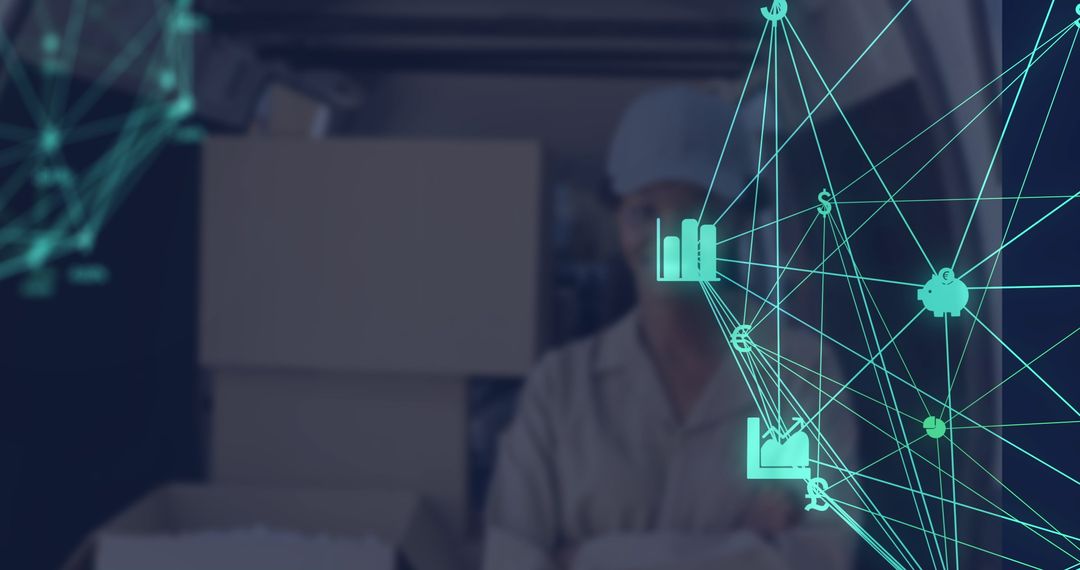 Digital Network Connections with Futuristic Interface