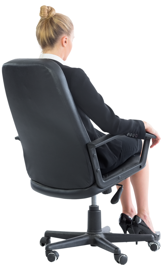 Transparent Image of Businesswoman in Suit Sitting on Swivel Chair - Download Free Stock Images Pikwizard.com