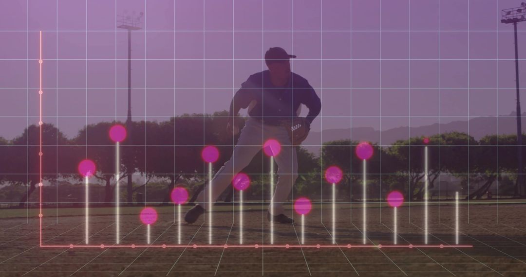 Baseball Player Sliding with Performance Analytics Overlay