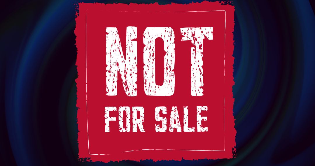 Bold NOT FOR SALE Graphic with Red and White Text