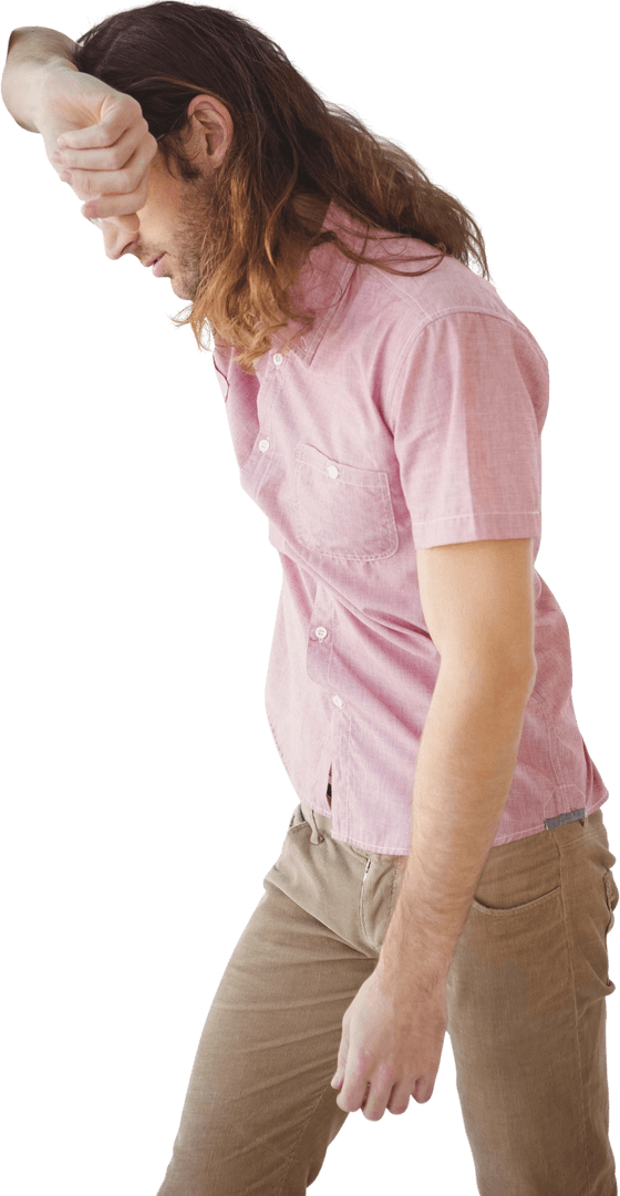 Male Professional Contemplating by Transparent Window