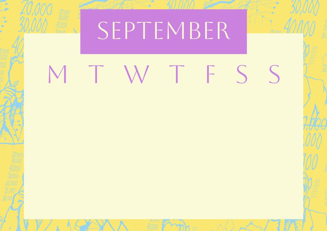 September Calendar Template with Minimalist Design and Weekdays Highlighted - Download Free Stock Templates Pikwizard.com