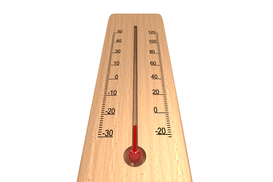 Transparent Thermometer Showing Temperature Measurement