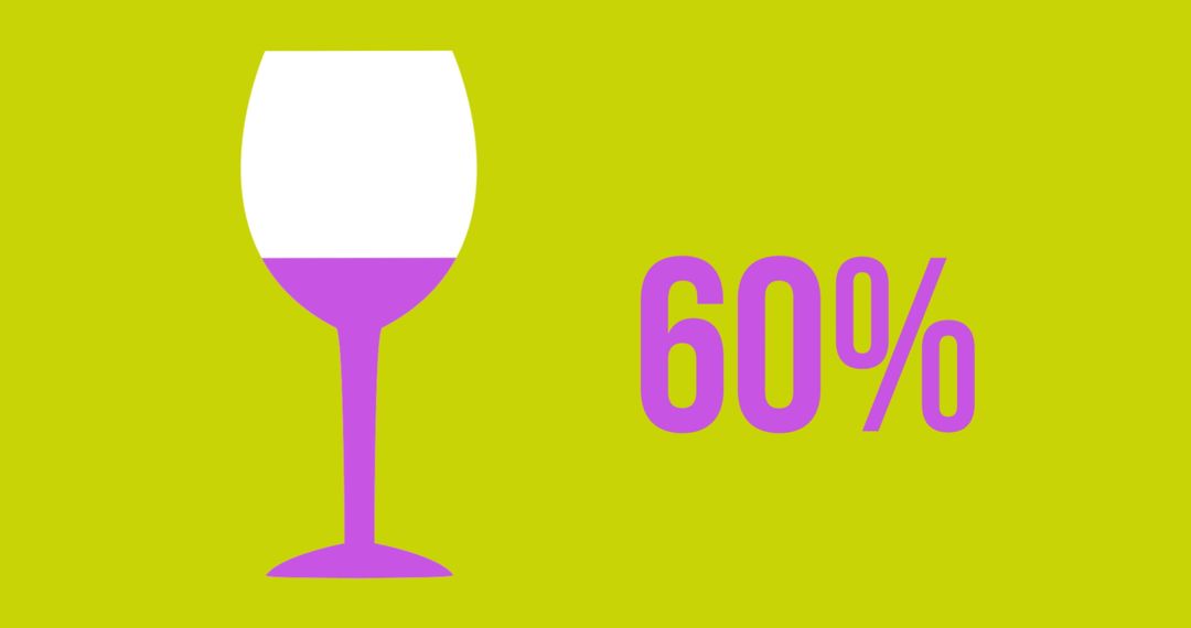 Wine Glass Graphic with Percentage Indicator on Lime