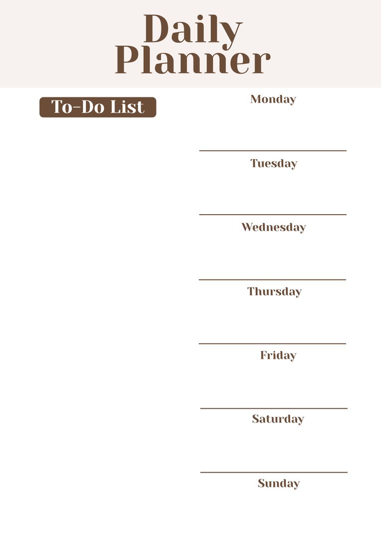 Minimalist Weekly Planner with To-Do List Section - Download Free Stock Templates Pikwizard.com