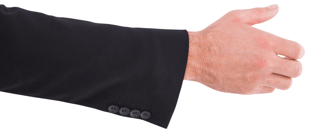 Transparent Hand of Businessman Holding Object Concept