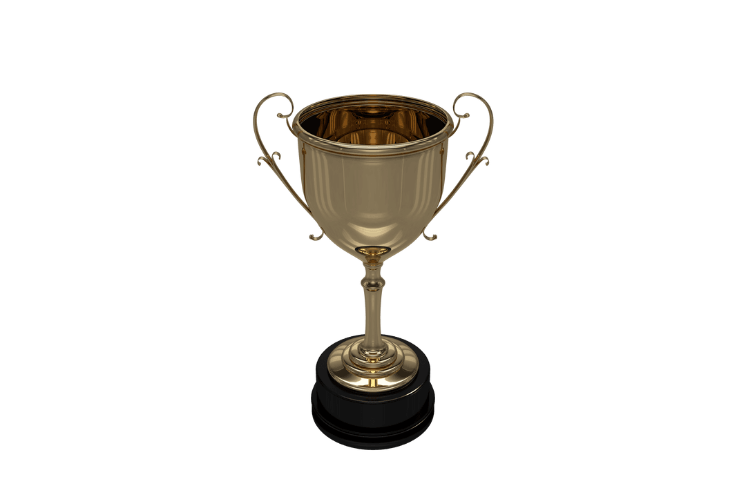 Golden Trophy Illustration on Transparent Background for Victory Concepts