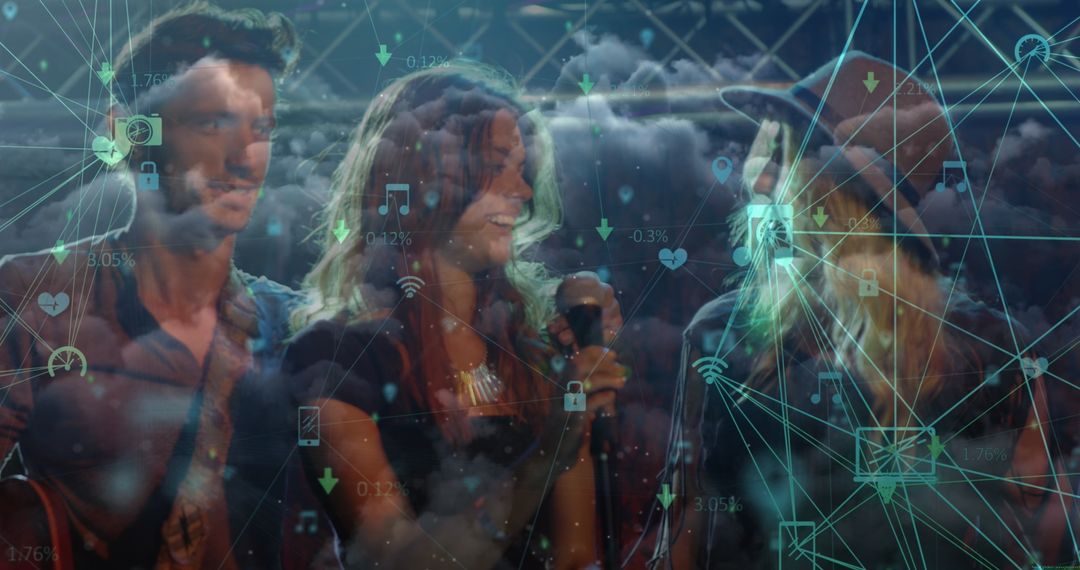 People Engaging with Digital Network Interface and Virtual Connections