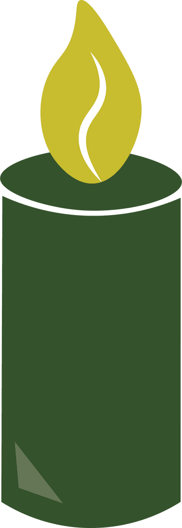 Transparent Candle Vector Illustration with Green and Yellow Design
