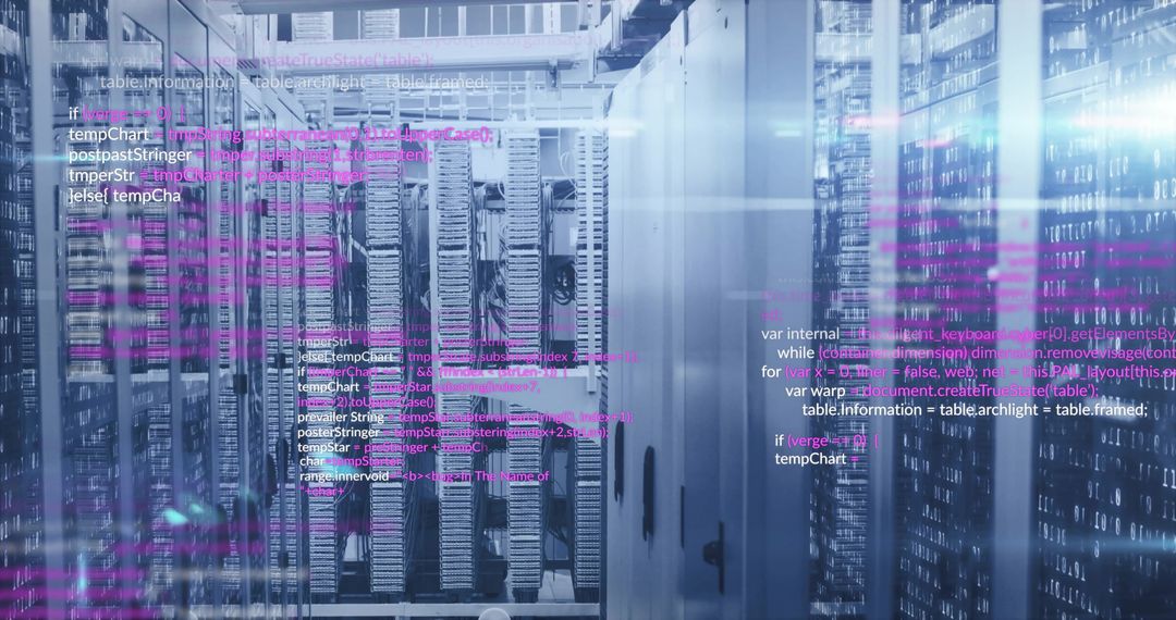 Computer Code and Data Center for Network Technology and IT Solutions - Free Images, Stock Photos and Pictures on Pikwizard.com