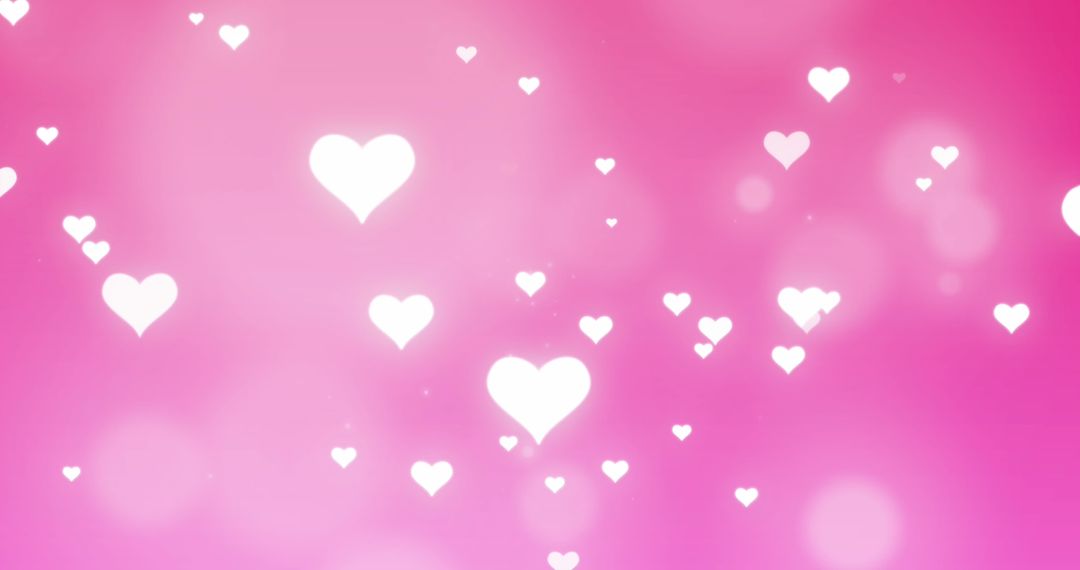 Composition of white hearts floating on pink background - Free Images, Stock Photos and Pictures on Pikwizard.com