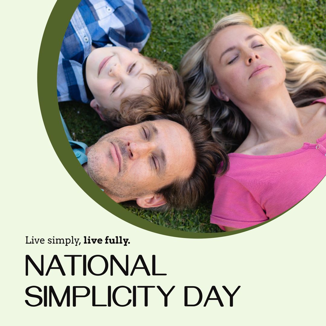Family Enjoying National Simplicity Day on Green Grass