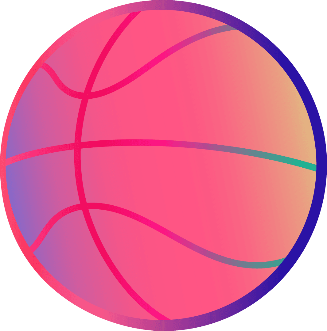 Vibrant Abstract Futuristic Gradient Basketball Transparent
