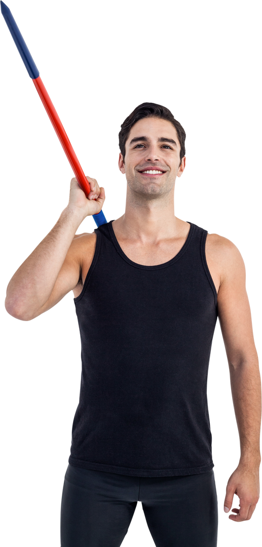 Transparent Image of Confident Athlete Holding Javelin - Download Free Stock Images Pikwizard.com