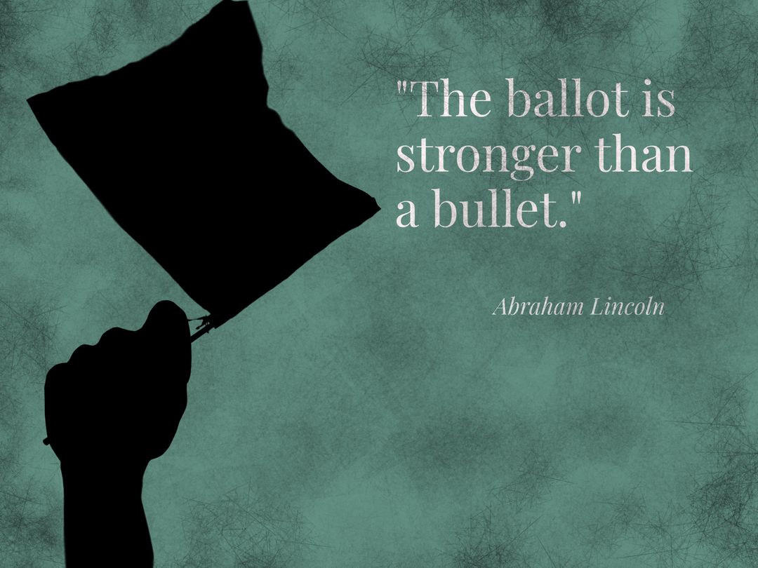 The Power of Voting: Ballot Silhouette Against Textured Background