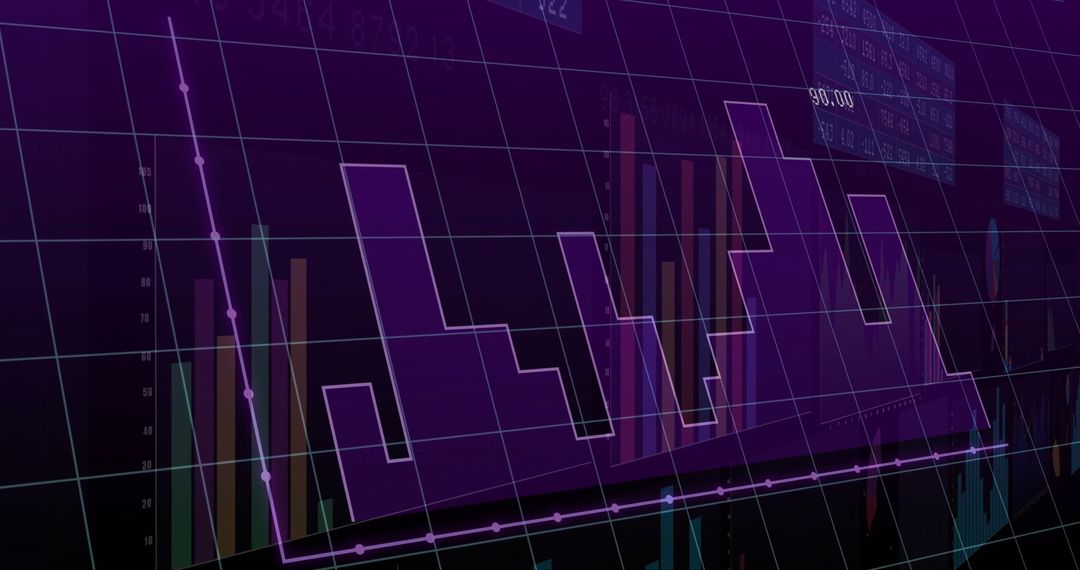 Vibrant Financial Chart Overlay on Trading Dashboard