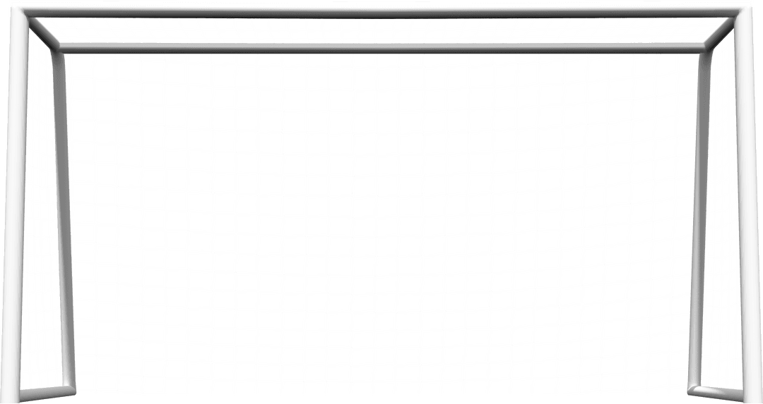 Transparent Football Goal Net with White Posts Digital Design