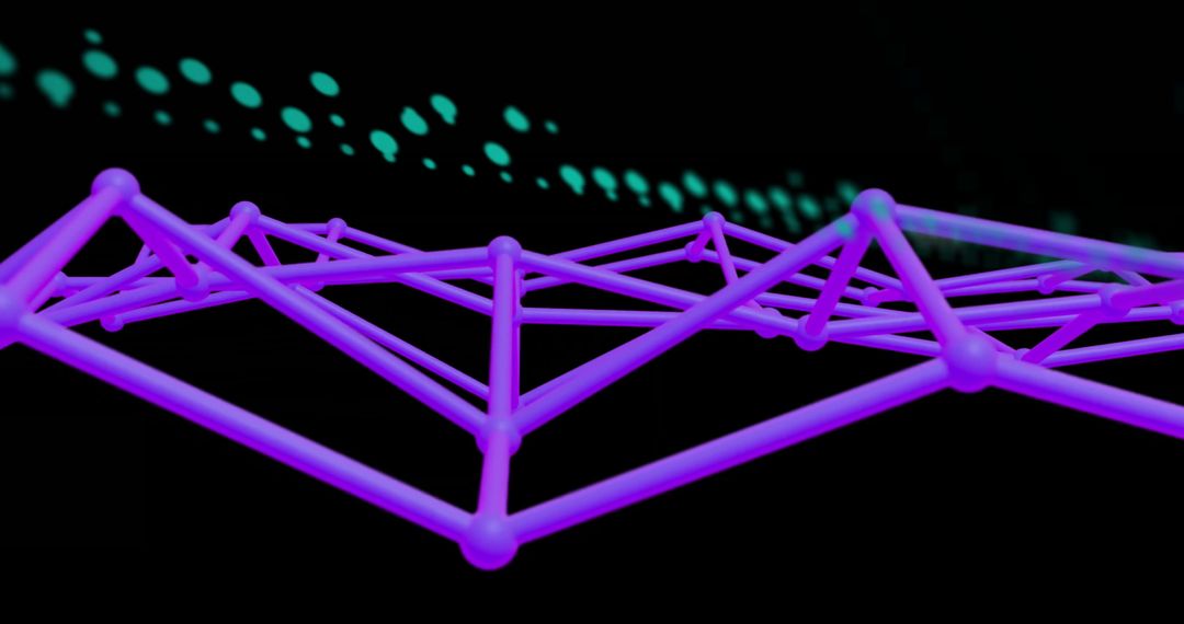 Futuristic 3D Graph with Digital Grid on Dark Background