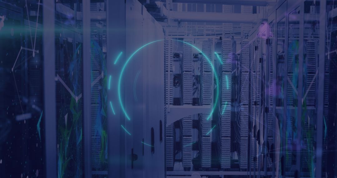 High-Tech Neon Display in Data Center